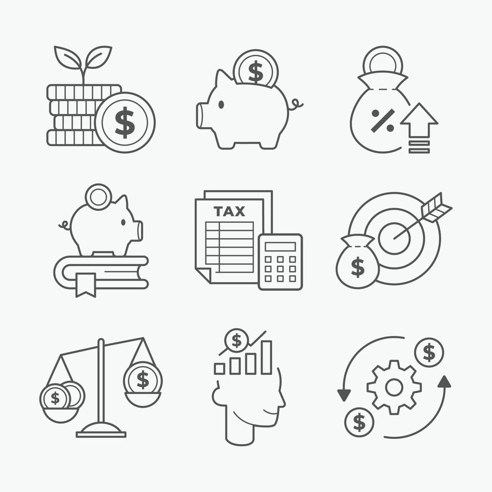 finansiell läskunnighet koncept ikoner vektor