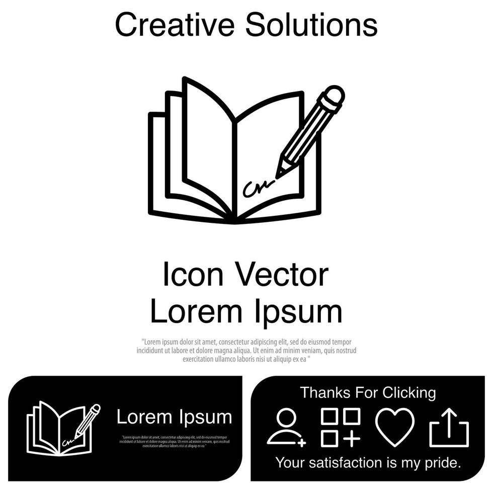 Buch-Bleistift-Icon-Vektor eps 10 vektor