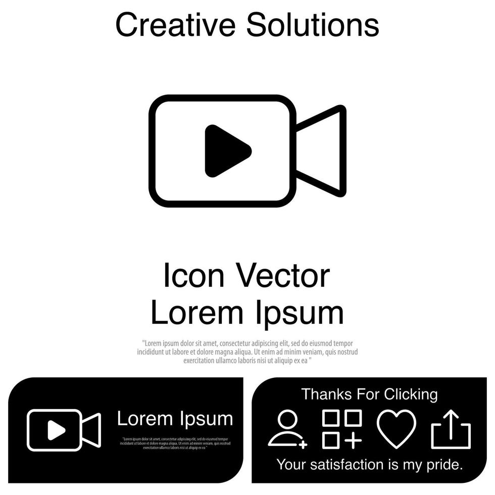 Videokamera-Icon-Vektor eps 10 vektor