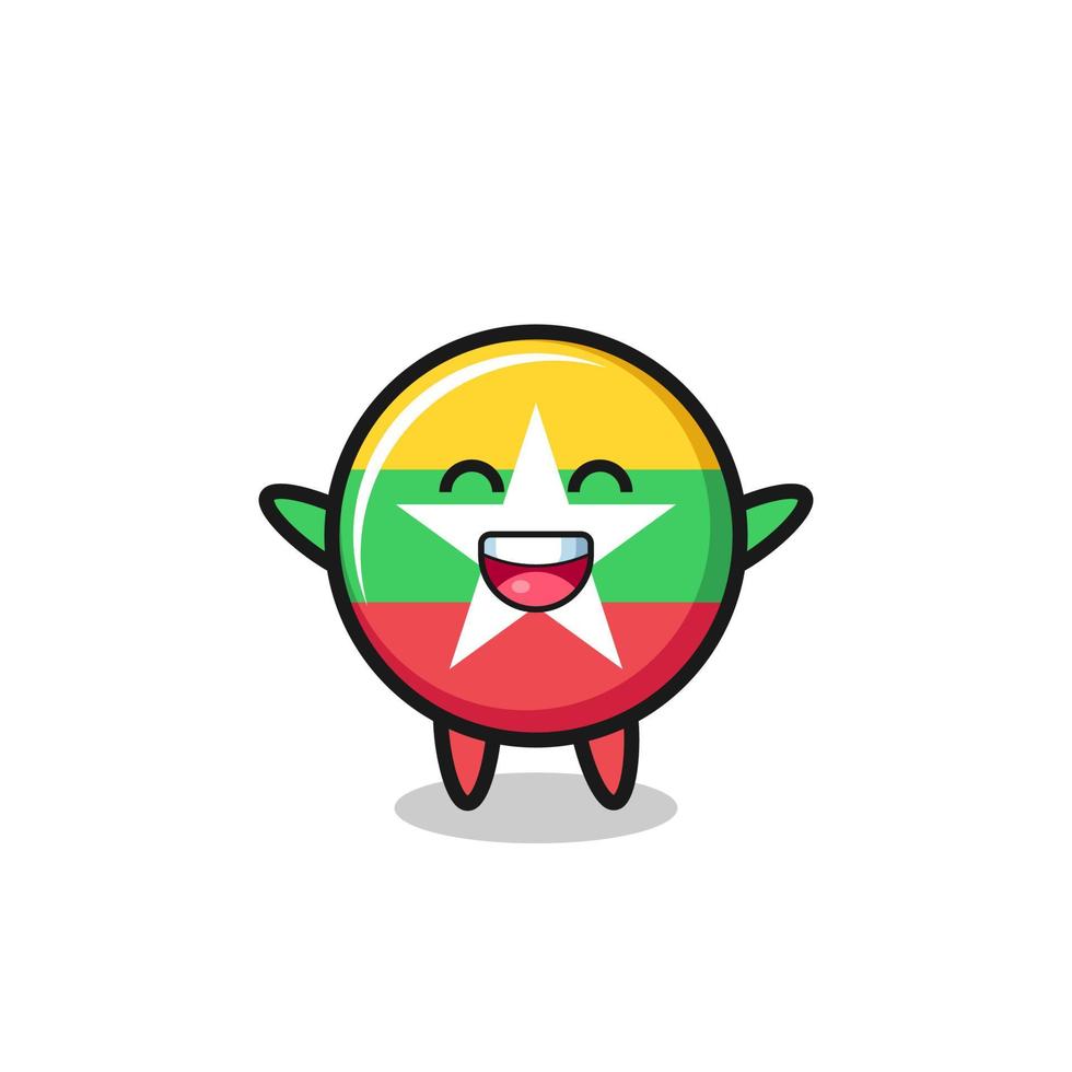Happy Baby Myanmar Flagge Zeichentrickfigur vektor