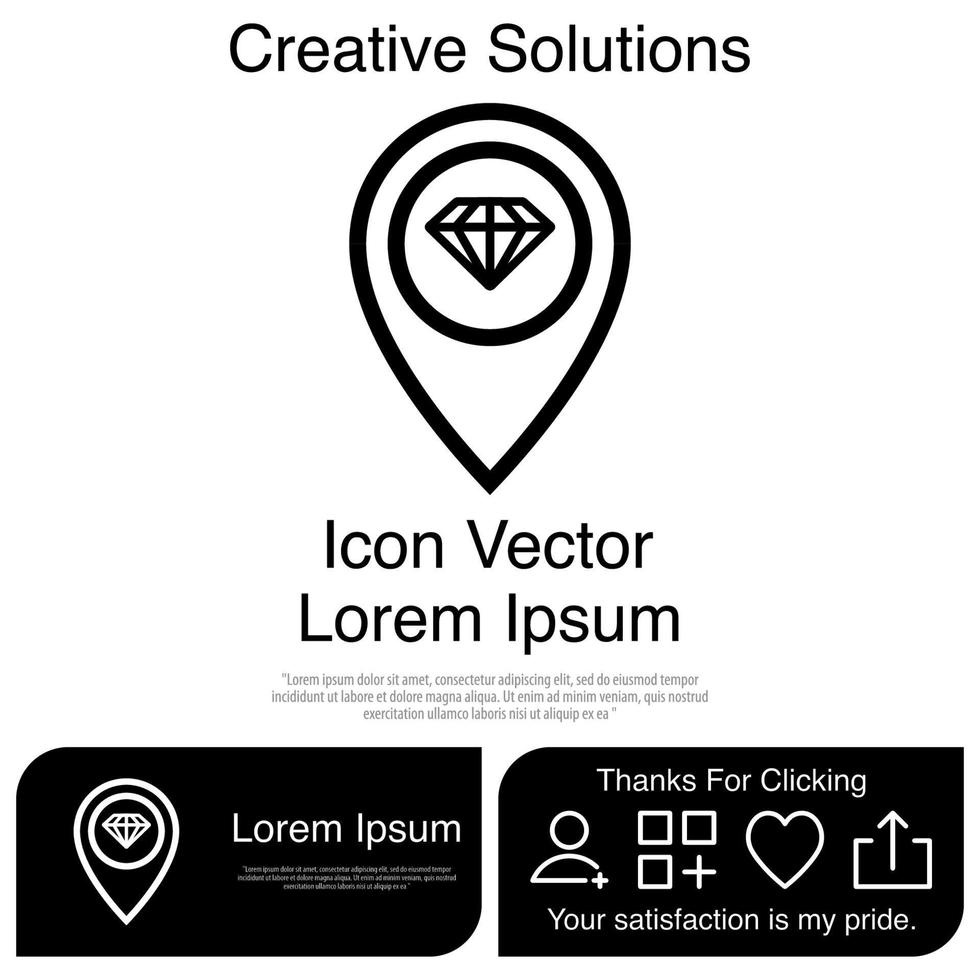 Pin-Check-Icon-Vektor eps 10 vektor