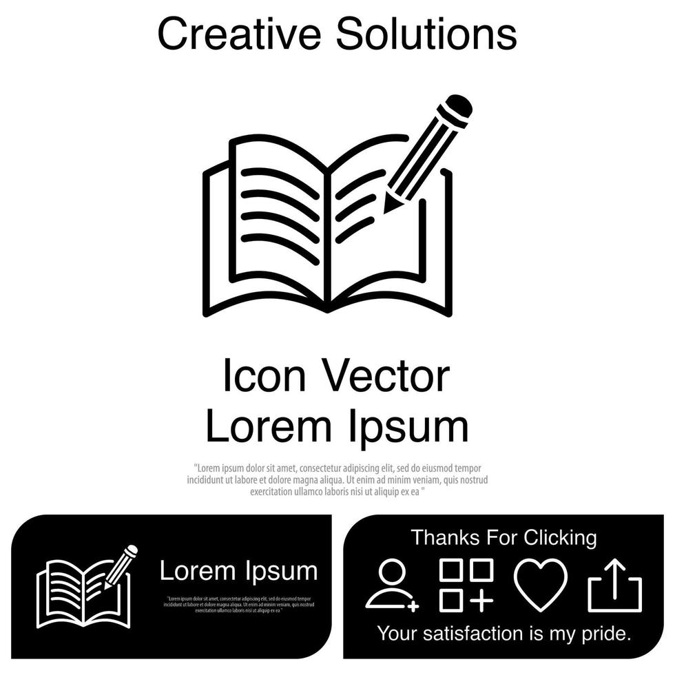 Buch-Bleistift-Icon-Vektor eps 10 vektor