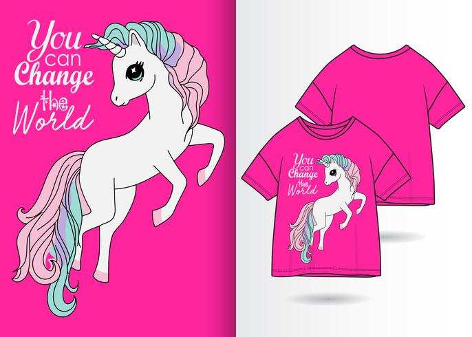 Du kan ändra World Unicorn Tshirt Design vektor