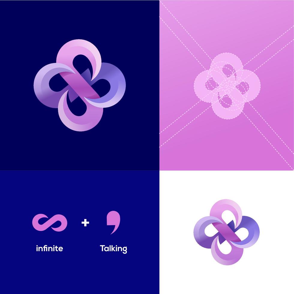 Unendliches Talk-Logo-Design vektor