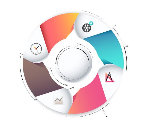 Kreis Infografik Diagramm für die Präsentation vektor