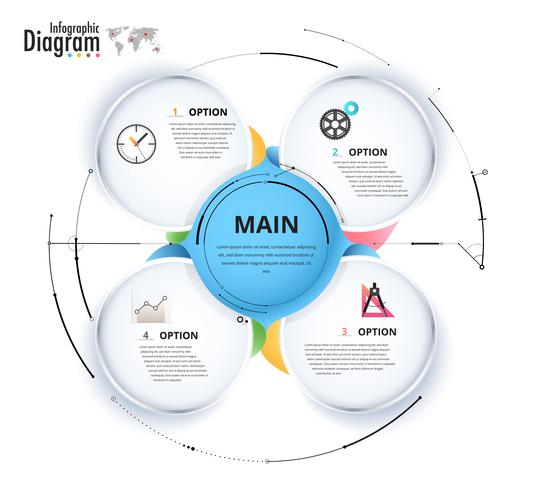 Kreis Infografik Diagramm für die Präsentation vektor