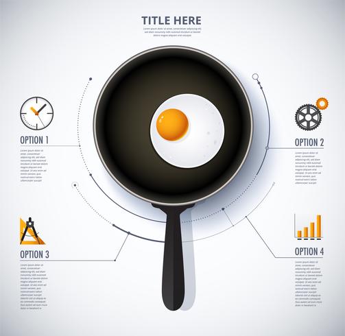 Panna och stekt ägginfografik vektor