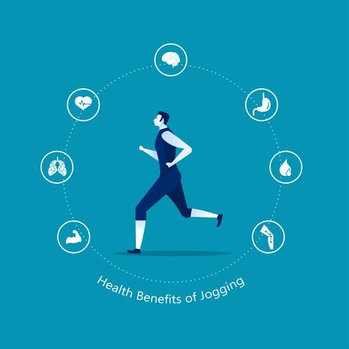 Fördelar med att springa eller jogga infographic vektor