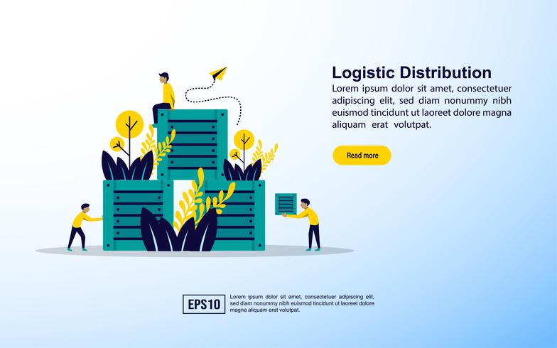 Logistisk distribution med ikoner vektor