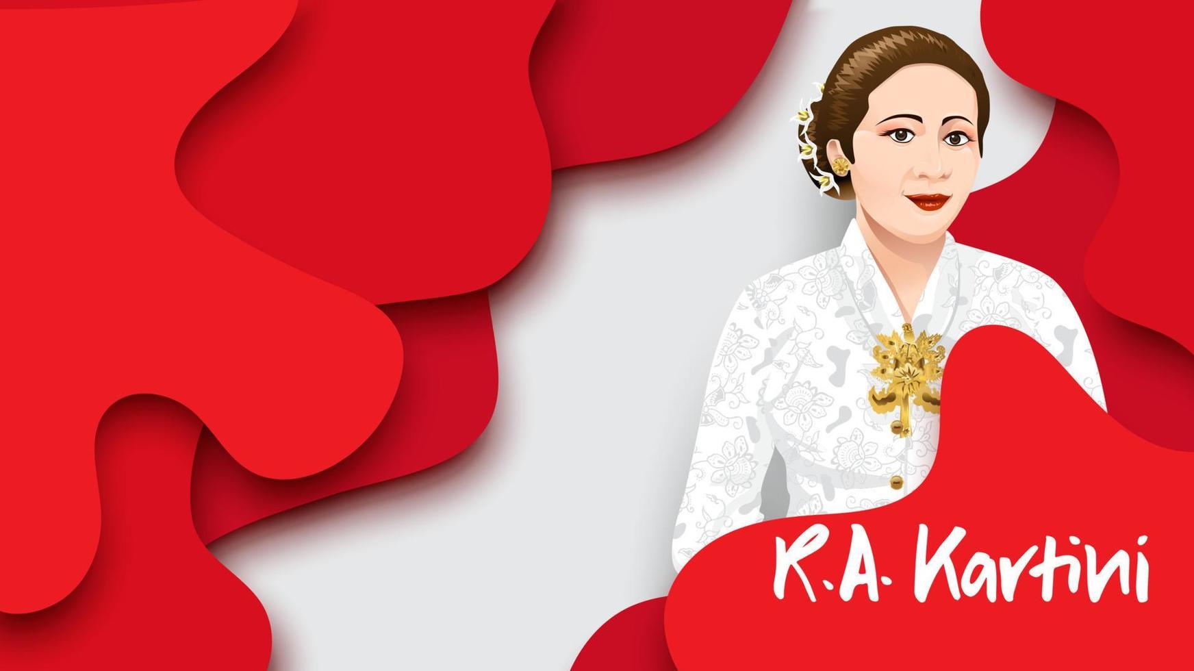 kartini tag, ra kartini die helden der frauen und der menschenrechte in indonesien. Banner-Template-Design-Hintergrund - Vektor