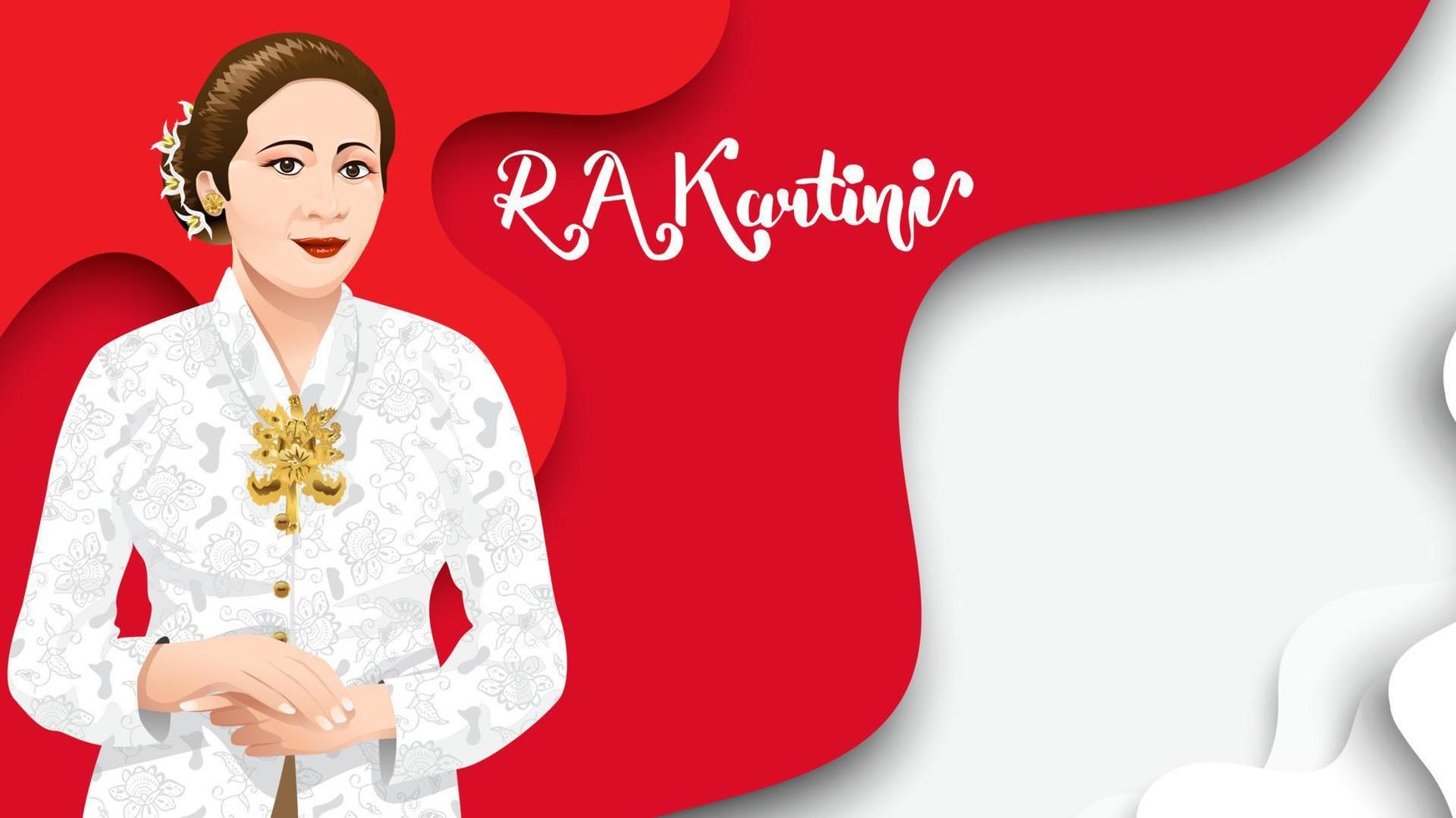 kartini tag, ra kartini die helden der frauen und der menschenrechte in indonesien. Banner-Template-Design-Hintergrund - Vektor