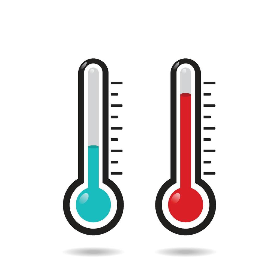 termometer ikonuppsättning vektor