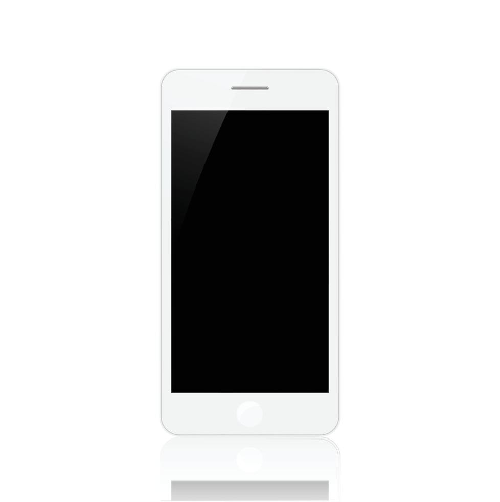 neue realistische mobile Smartphone modernen Stil isoliert auf weißem Hintergrund. vektor