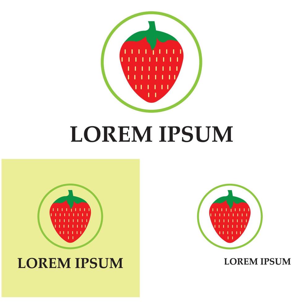 Erdbeer-Logo-Vektor-Symbol Hintergrund Vorlage Illustration vektor