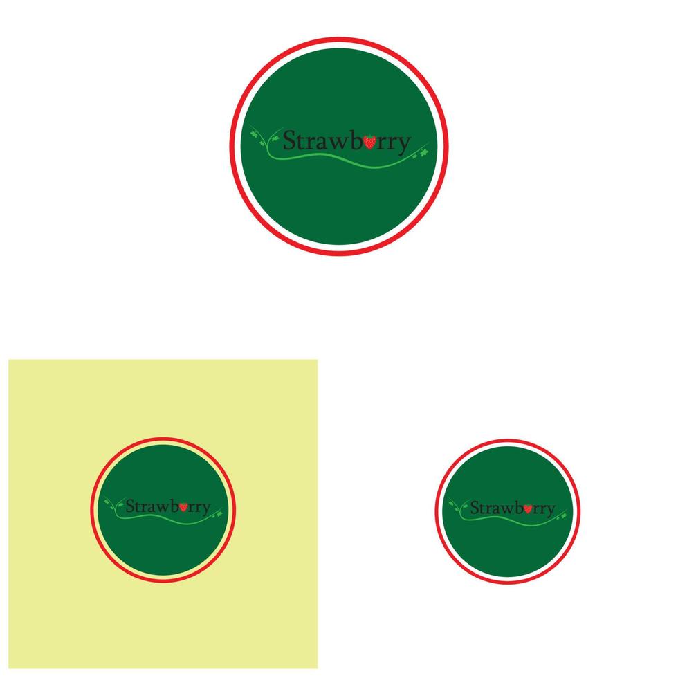 Erdbeer-Logo-Vektor-Symbol Hintergrund Vorlage Illustration vektor