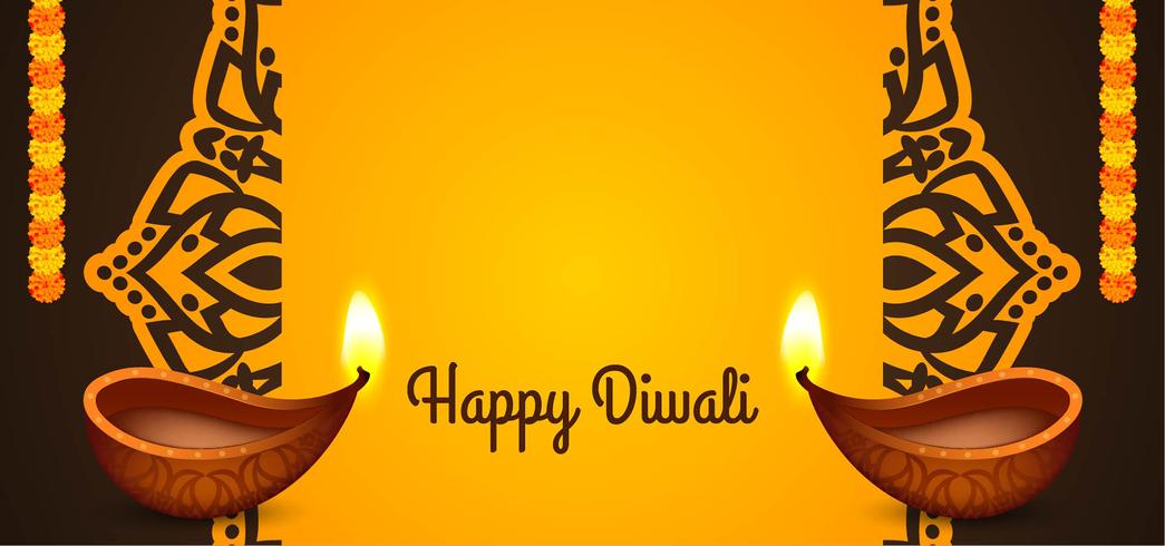 Glad Diwali indisk festivaldesign vektor