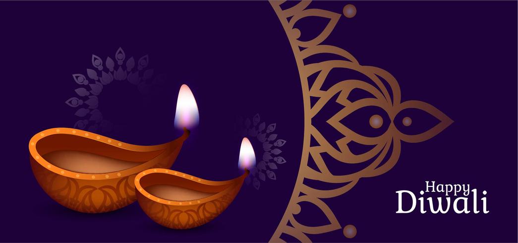 Purpurfärgad dekorativ lycklig Diwali-design vektor