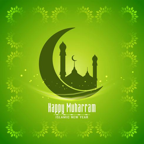 Grön färg lycklig Muharram-design vektor