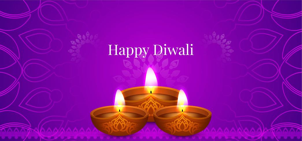 Glückliches Diwali dekoratives violettes Design vektor