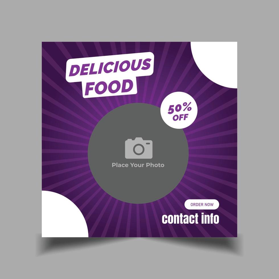inläggsmall för mat och restaurang sociala medier vektor