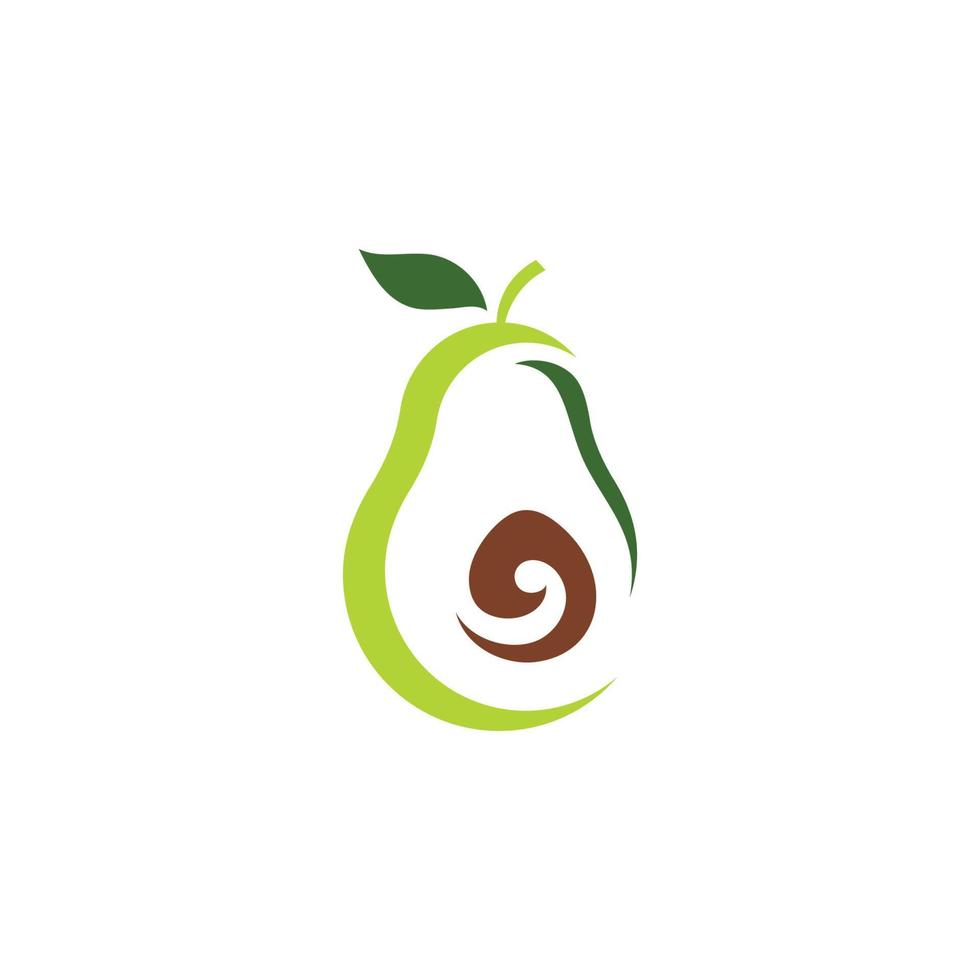 avokado frukt logotyp mall, hälsosam mat symboler vektor