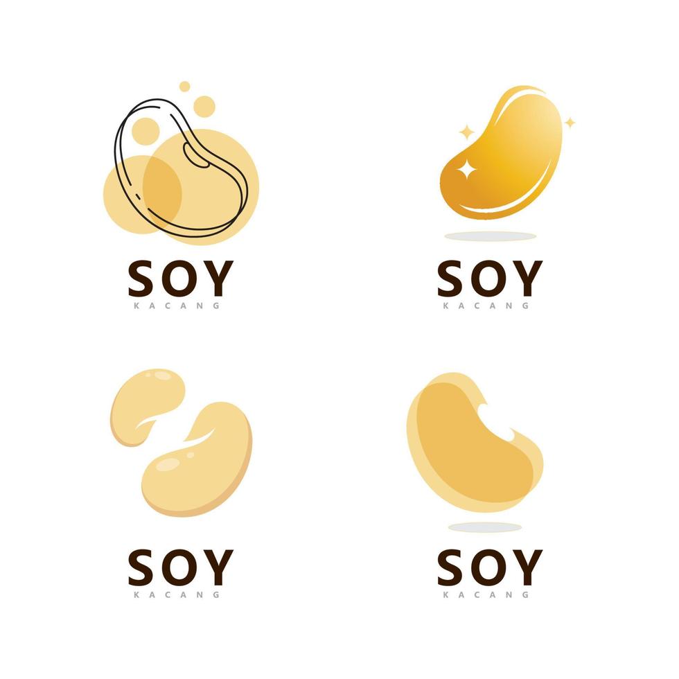 Sojabohnen-Logo-Vektor-Template-Design. gesundes Essen einfache Vektorillustration vektor