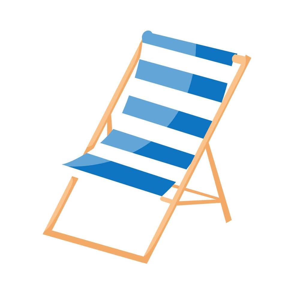 hölzerne strandchaiselongue-vektorillustration vektor