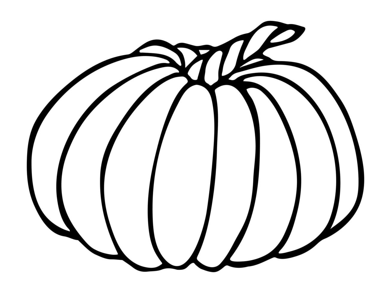 Vektor handgezeichnete Illustration von Kürbis. isoliertes Objekt auf weißem Hintergrund. gemüseernte clipart. Bauernmarktprodukt. elemente für herbstdesign, dekoration.