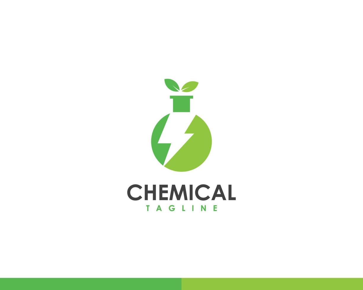kreativ kemisk energi logotyp mall, eko kemisk logotyp vektor