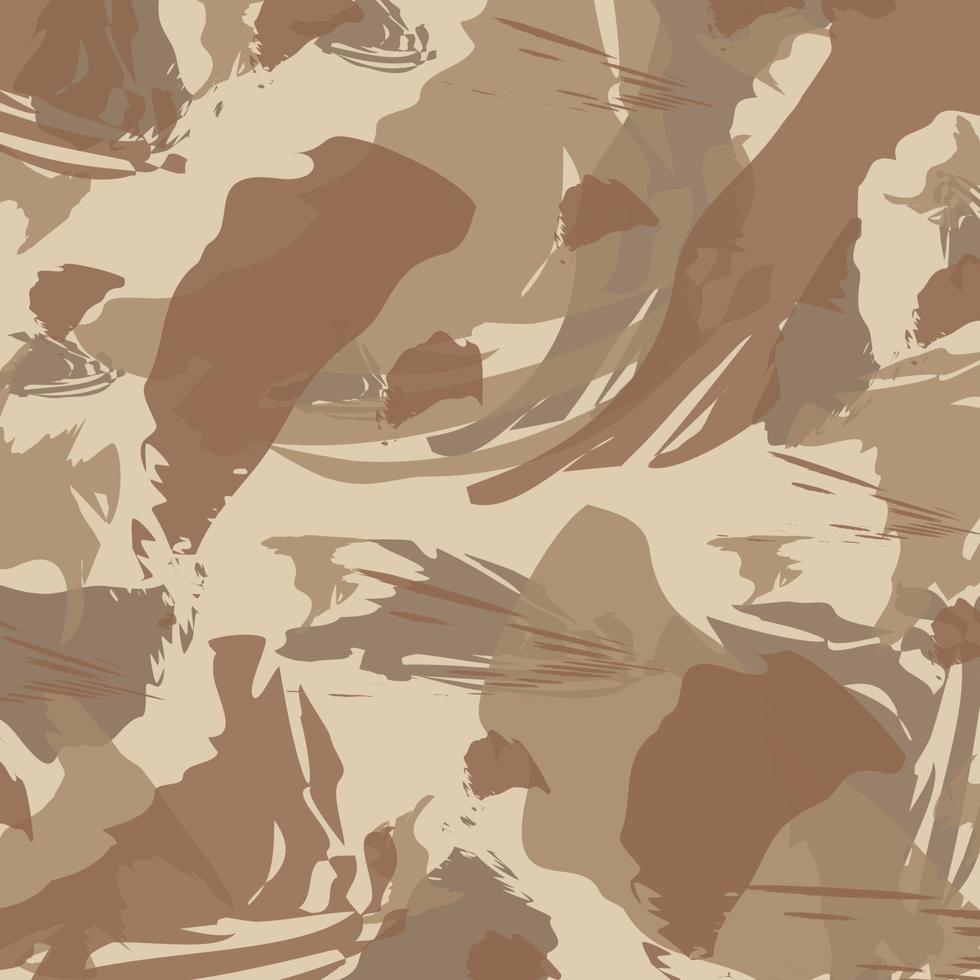 abstrakt borste konst kamouflage brun ökensand mönster militär bakgrund redo för din design vektor