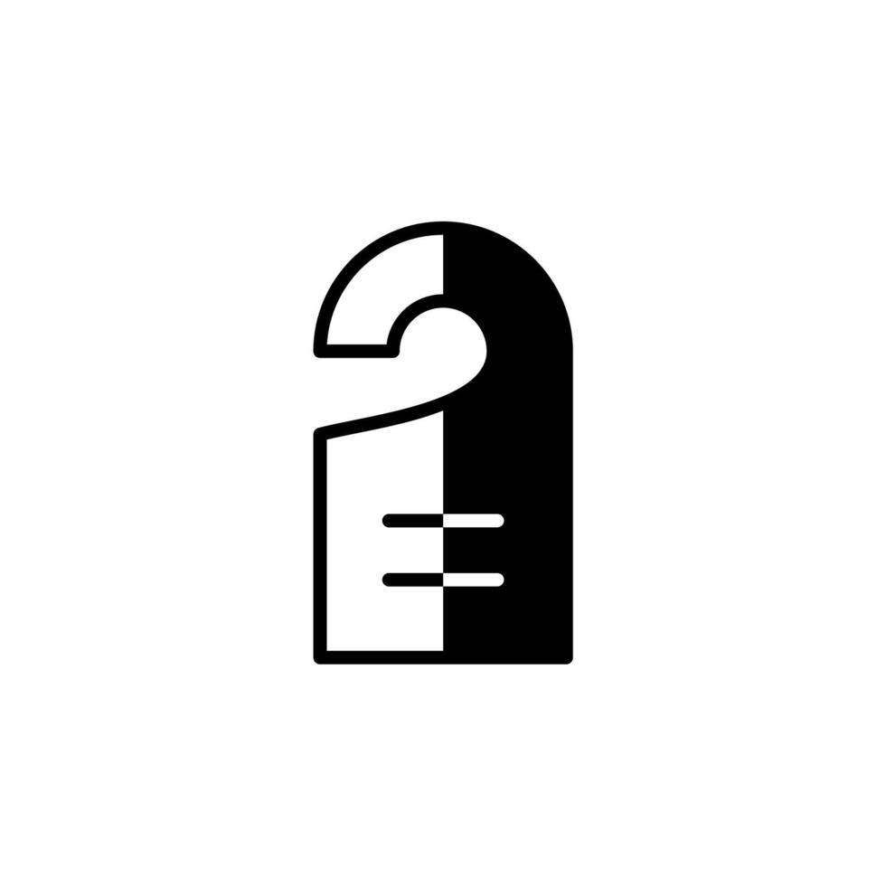Türhänger, Hotel durchgezogene Linie Symbol Vektor Illustration Logo Vorlage. für viele Zwecke geeignet.