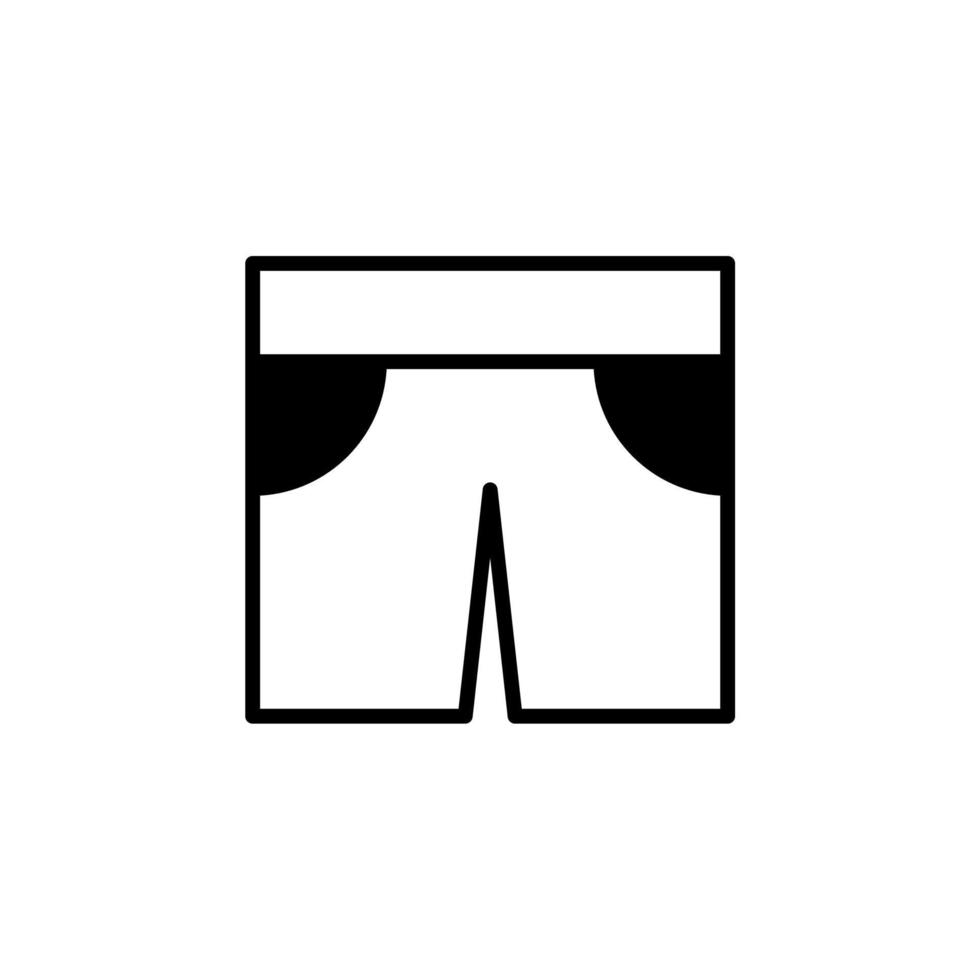 Shorts, lässig, Hosen durchgezogene Linie Symbol Vektor Illustration Logo Vorlage. für viele Zwecke geeignet.