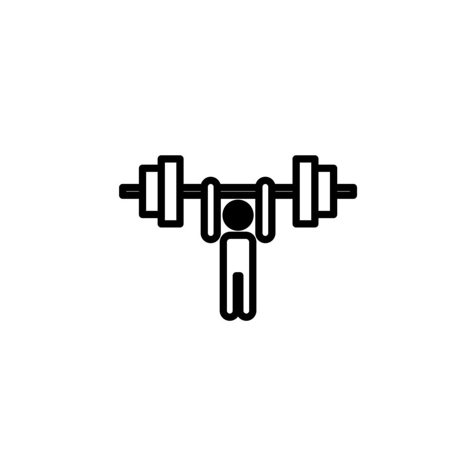 Fitnessstudio, Fitness, Gewicht durchgezogene Linie Symbol Vektor Illustration Logo Vorlage. für viele Zwecke geeignet.