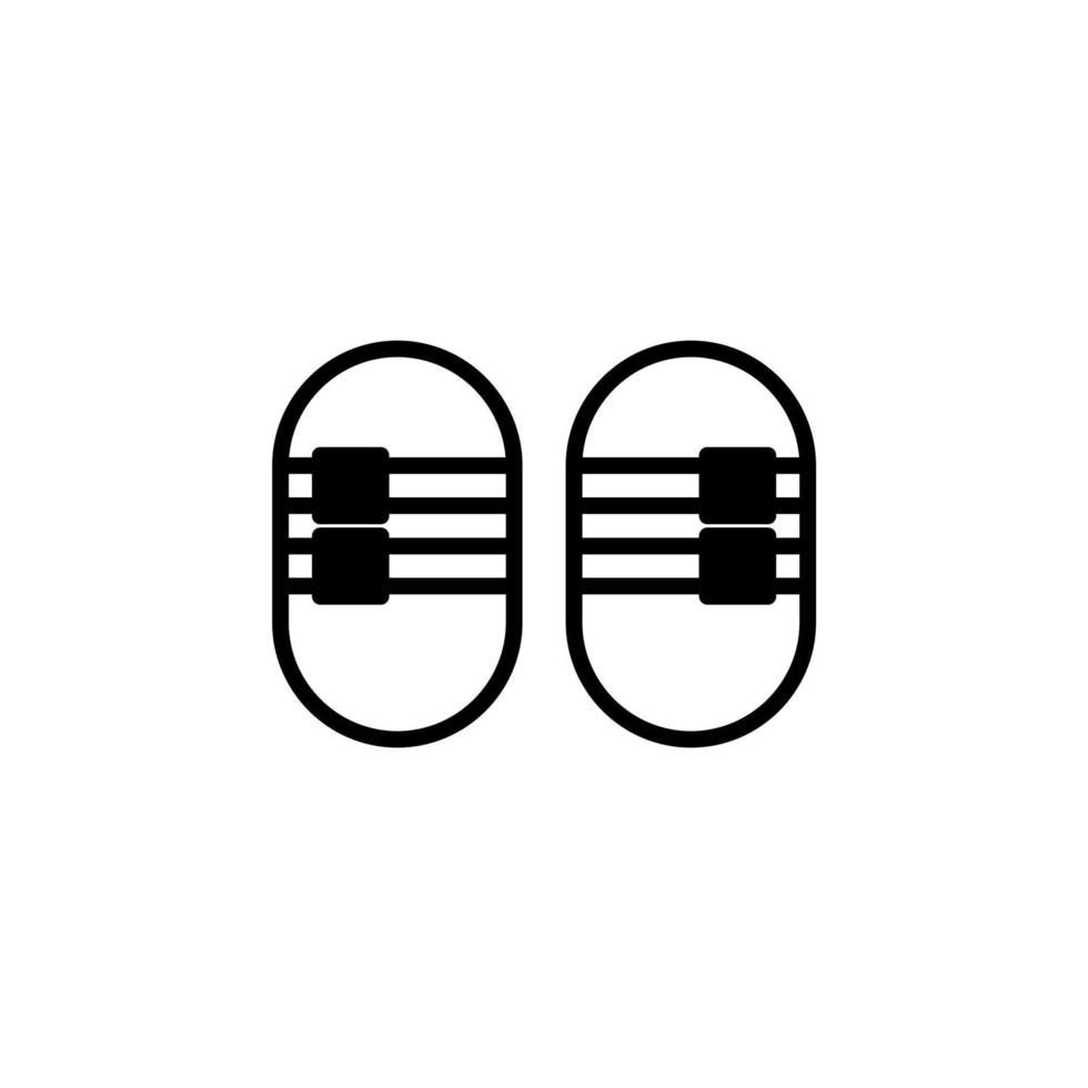sandaler, skor, tofflor, flip-flop heldragen linje ikon vektor illustration logotyp mall. lämplig för många ändamål.