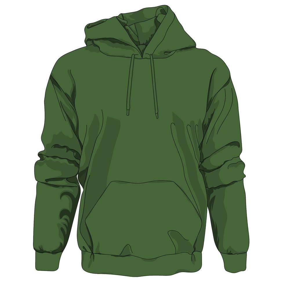 vacker grön vektor hoodie illustration.