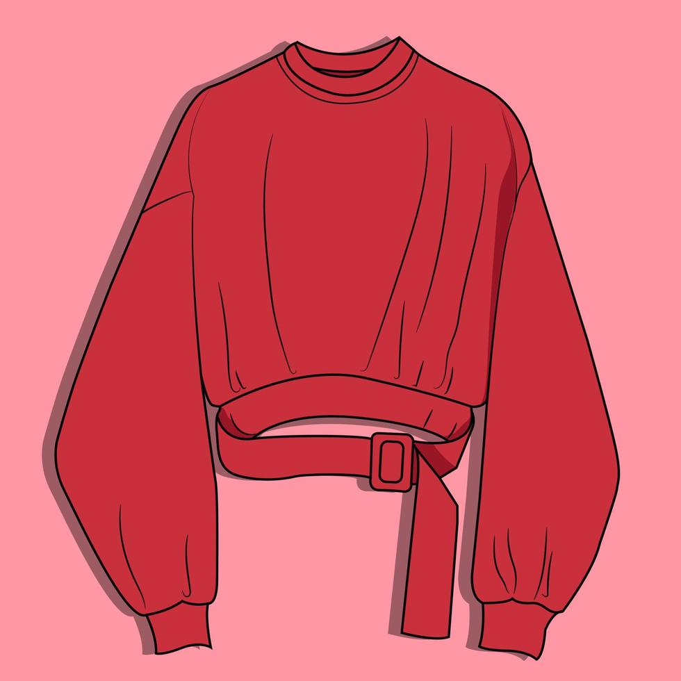 vacker röd crop top vektorillustration. vektor