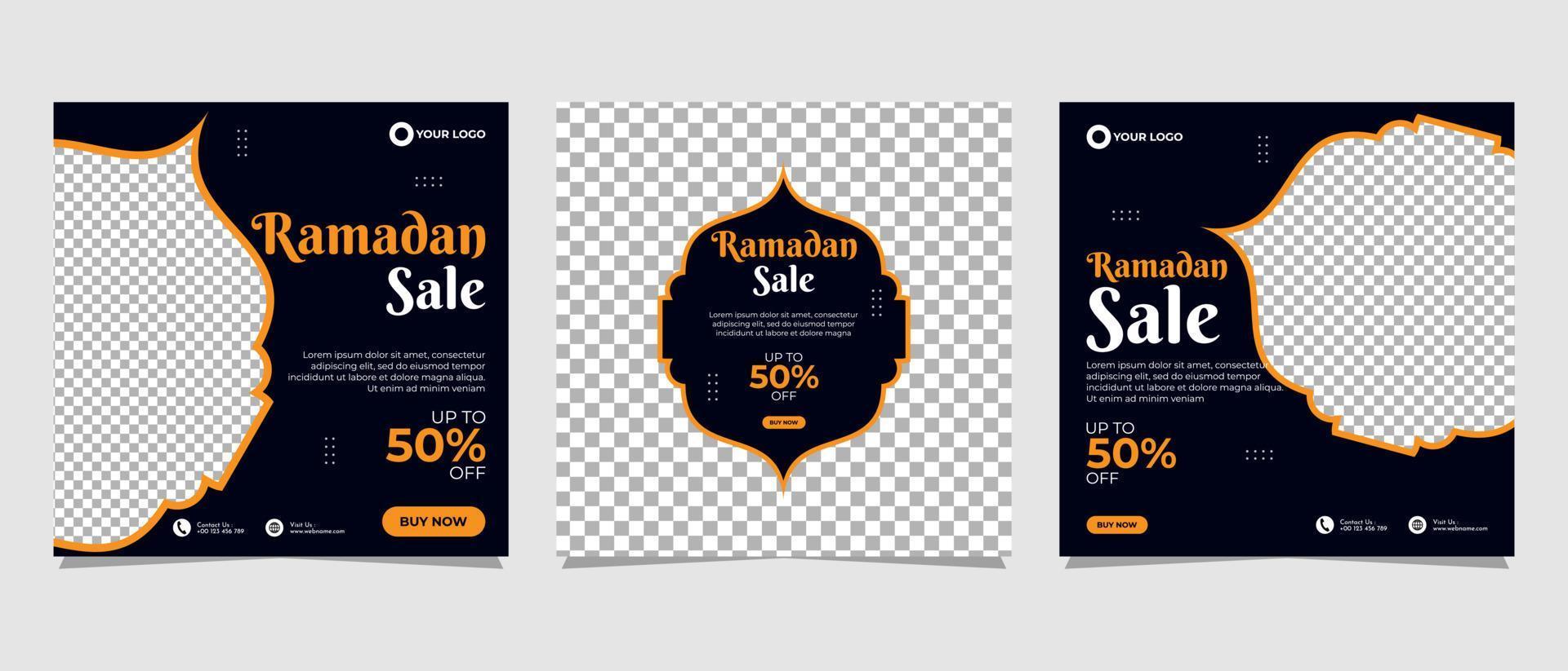 ramadan försäljning sociala medier post banner marknadsföring mall vektor