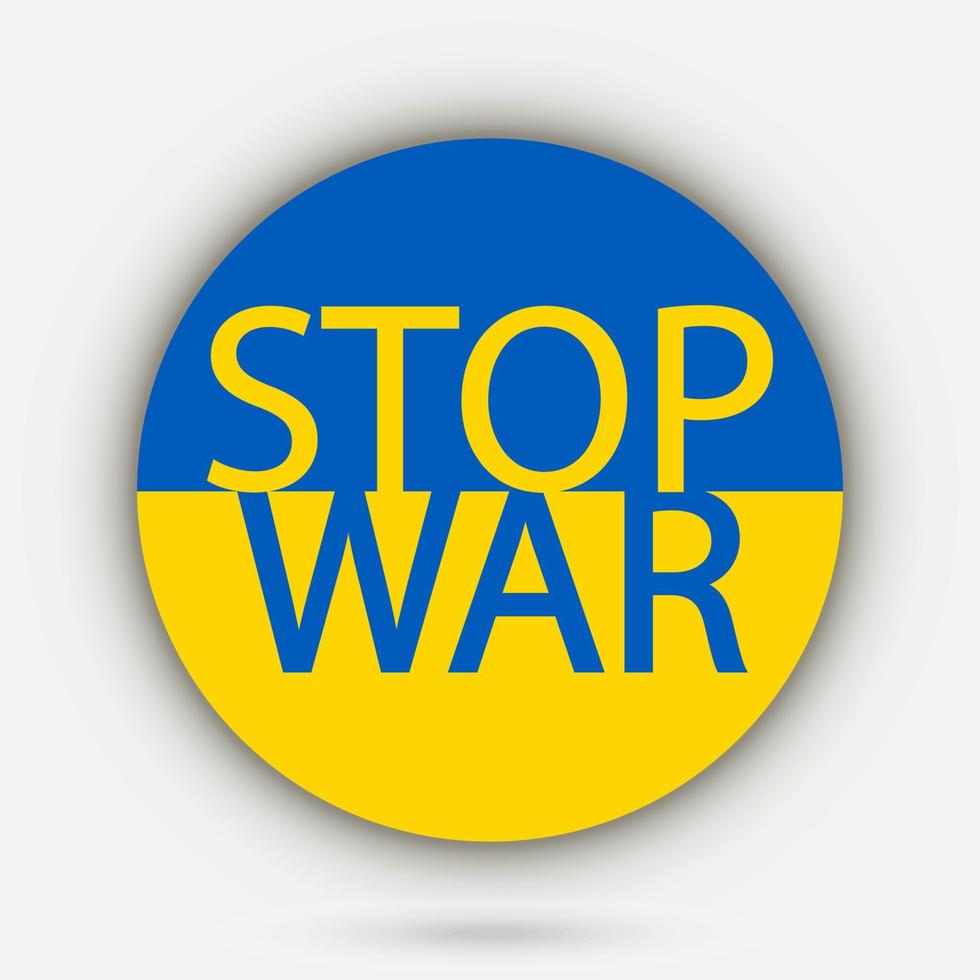 landet ukraina. ukrainska flaggan med stop war word. vektor