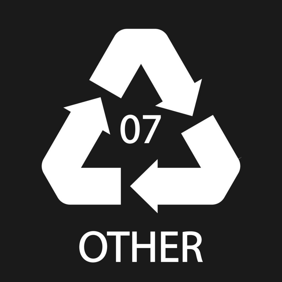 andere 07 Recycling-Code-Symbol. Kunststoff-Recycling-Vektor-Polyethylen-Schild. vektor