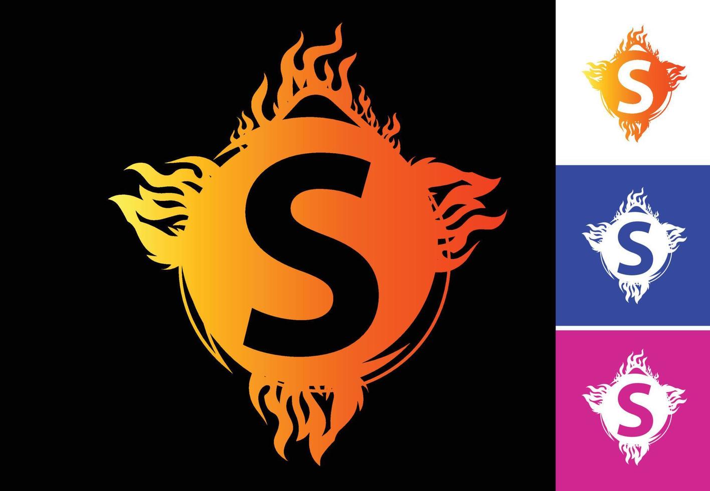 Feuer s Brieflogo und Icon-Design-Vorlage vektor