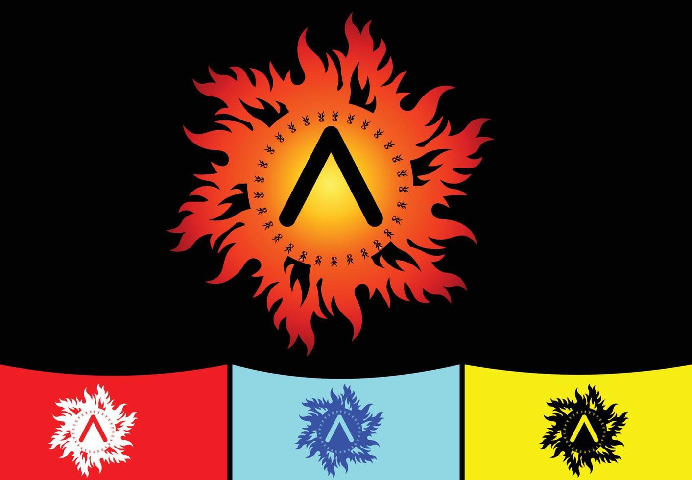 Feuer ein Brieflogo und eine Icon-Design-Vorlage vektor