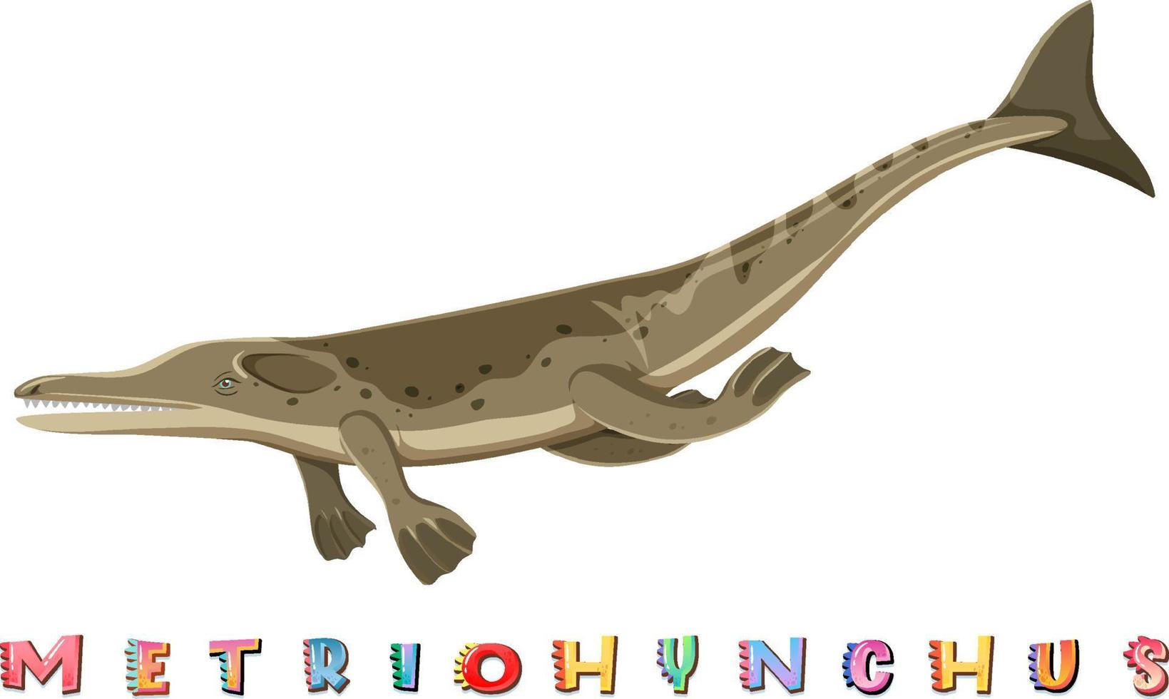 Dinosaurier-Wortkarte für Metriohynchus vektor