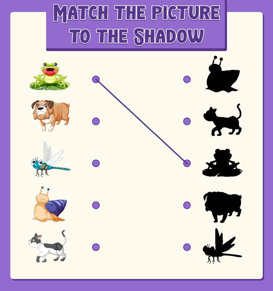 Shadow-Matching-Spielvorlage vektor