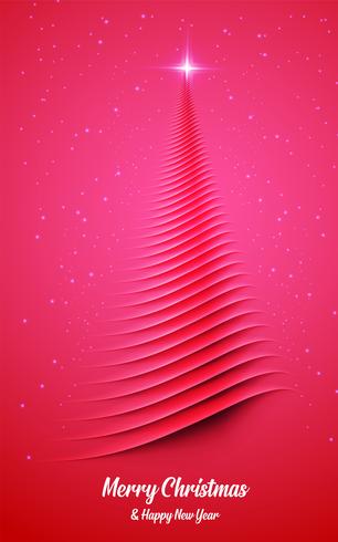 Weihnachtskarte mit Ausschnitt-Baum vektor