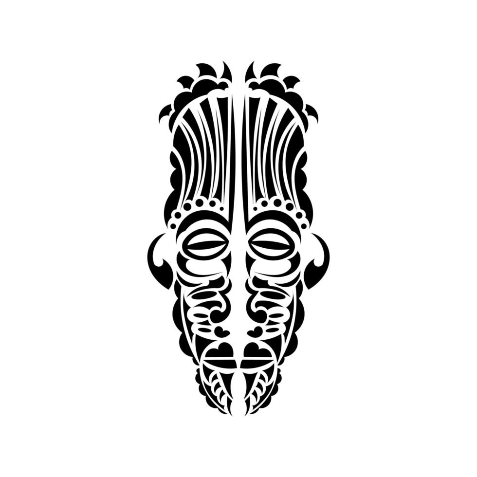 mask i samoansk stil ornament. tatuering med polynesiska mönster. isolerat. vektor illustration.