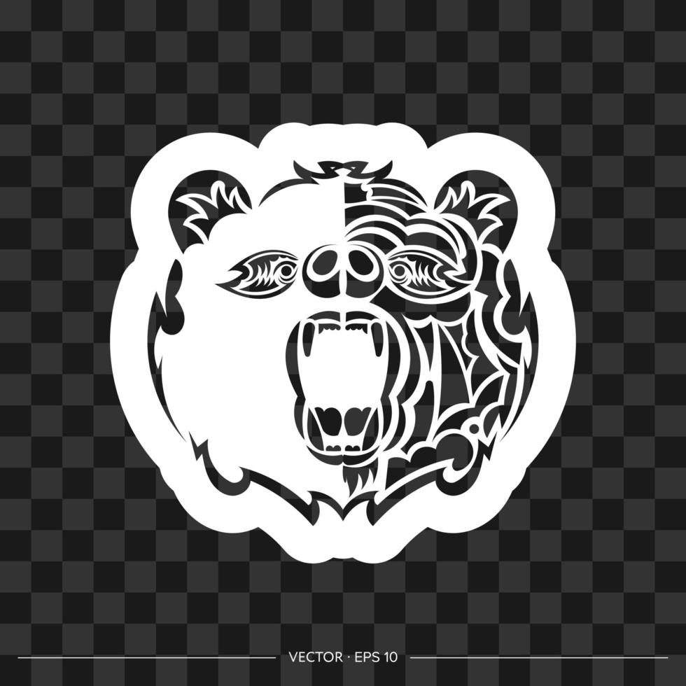 print tatuering björn mönster polynesien. isolerat. vektor illustration.