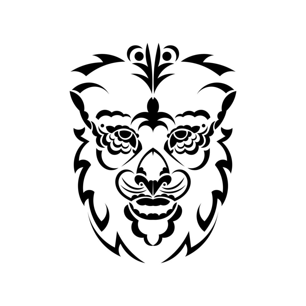schönes gesicht des löwenvektors isoliert auf weiß. König des Waldes. Sternzeichen Löwe. Symbol für Stärke und Mut. vektor