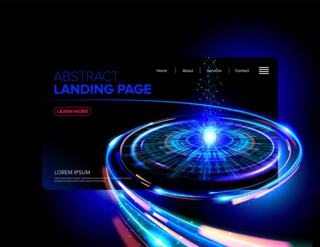 Abstraktes futuristisches Landing Page Design vektor