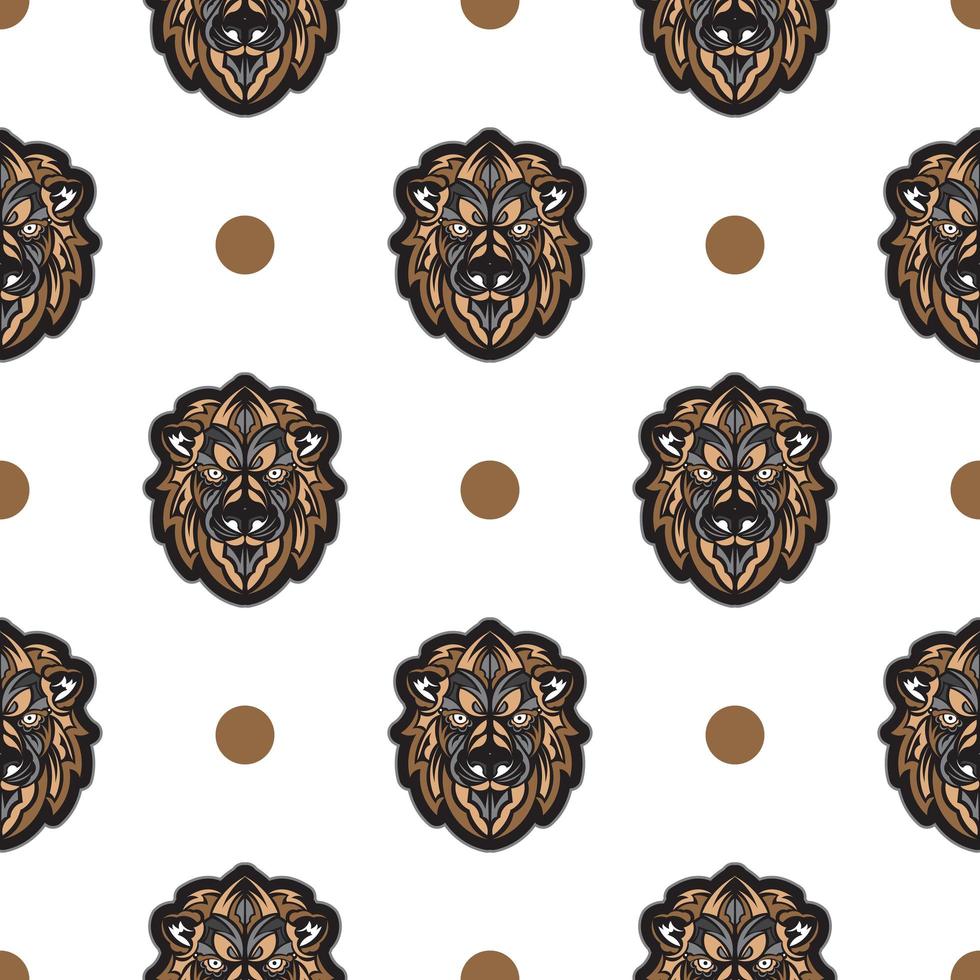 lejon ansikte seamless mönster. bra för kläder och textilier. vektor illustration.