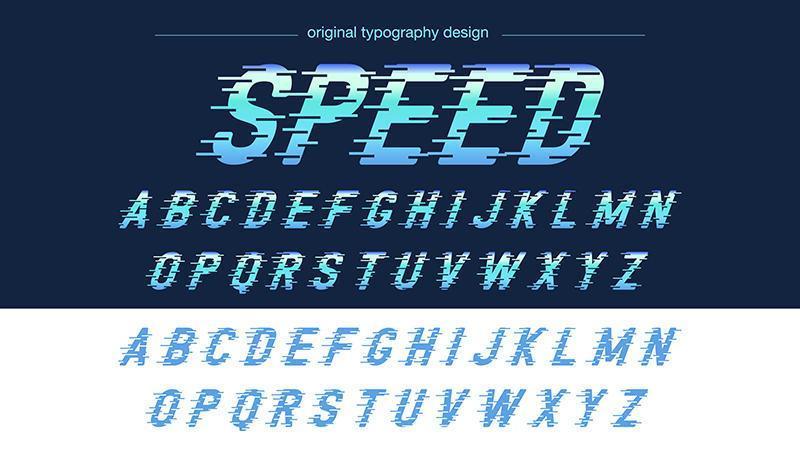 Blaue Geschwindigkeits-Bewegungs-Sport-Typografie vektor